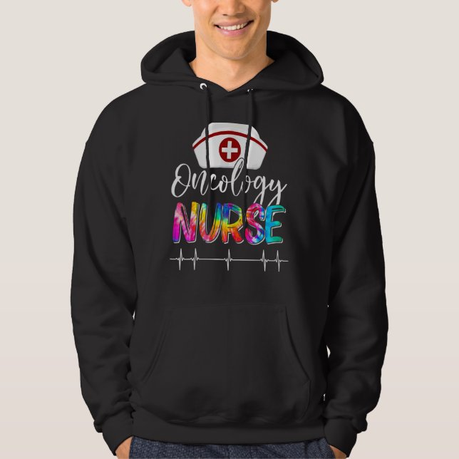 Tie Dye Stethoscope Oncology Nurse Day Nursing Scr Hoodie (Front)