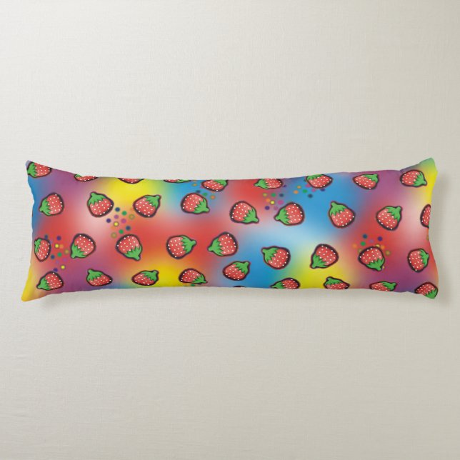 Tie Dye Strawberry Fields Body Pillow (Front)