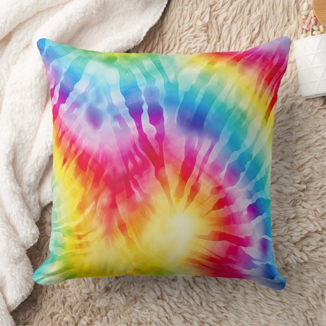 Tie Dye Stripes Throw Pillow (Blanket)