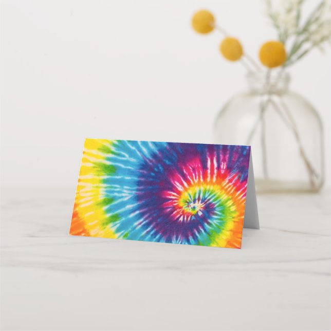 Tie Dye Super les années 70 Cartes de Place (Devant)