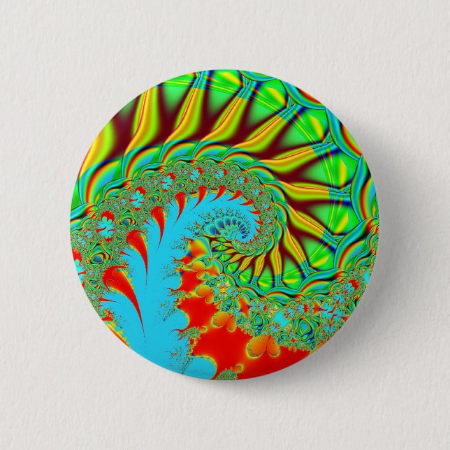 Tie Dye Swirl 2 Inch Round Button (Front)