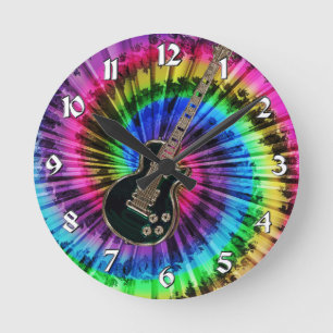 Tie Dye Swirl Electric Music Guitare Horloge