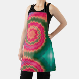 Tie dye swirl funky retro groovy colourful pattern apron