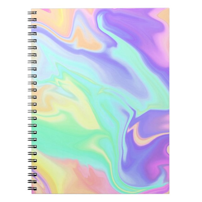 Tie Dye Swirl Marble Retro Groovy Notebook (Front)