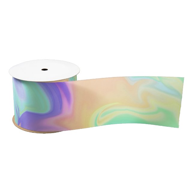 Tie Dye Swirl Marble Retro Groovy Satin Ribbon (Spool)