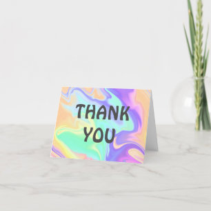 Tie Dye Swirl Marble Retro Groovy Thank You Card
