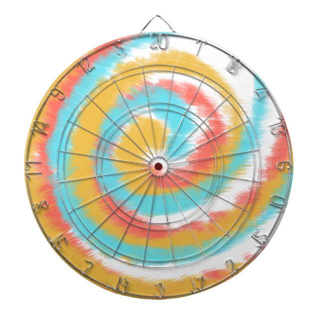 Tie Dye Swirl Rainbow Dartboard (Front)