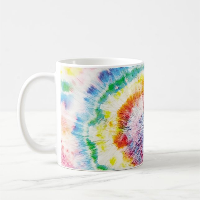  Tie Dye Swirl. Seamless Tiedye Pattern. Fabric Mu Coffee Mug (Left)