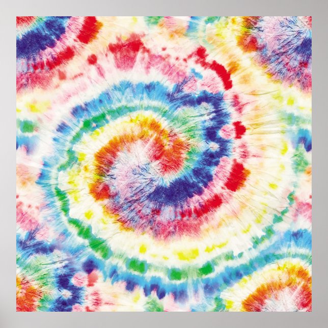  Tie Dye Swirl. Seamless Tiedye Pattern. Fabric Mu Poster (Front)