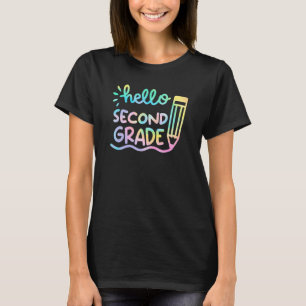 Tie Dye Teachers Kids Hello 2nd Grade T-Shirt