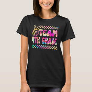Tie Dye Team 4th Grade Teacher Student Kids Back T T-Shirt
