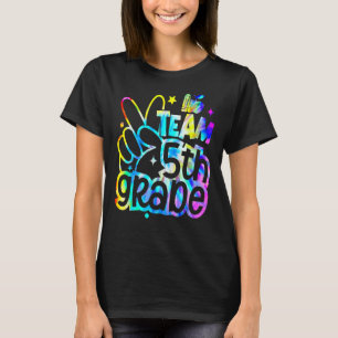 Tie Dye Team Fifth 5th Grade Teacher Student Back  T-Shirt