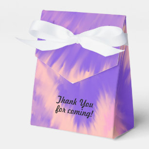 Tie Dye Teen Birthday Groovy Purple Peach Favor Box