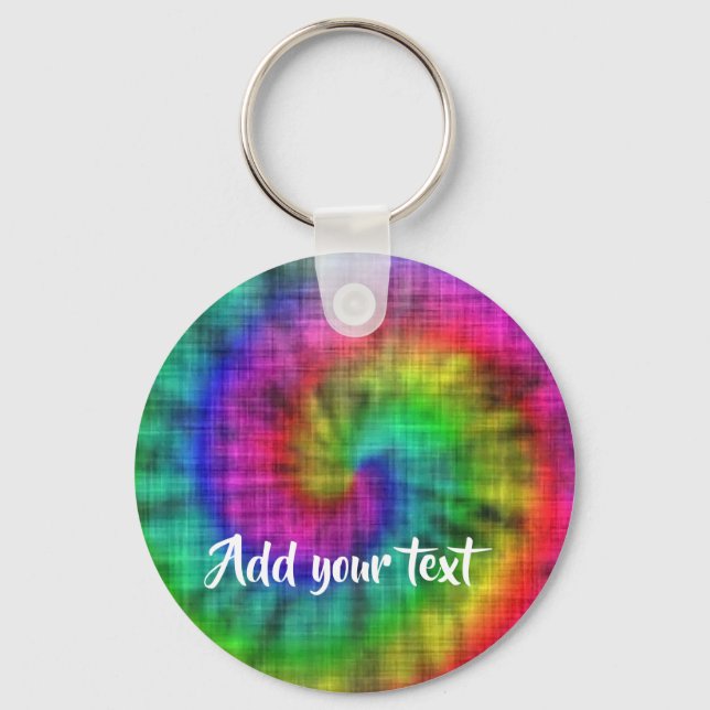 Tie dye textile patterned keychain (Front)