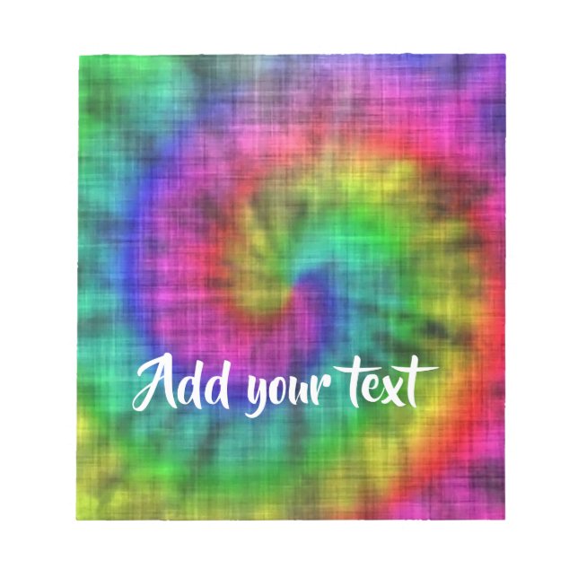 Tie dye textile patterned notepad (Front)
