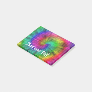 Tie dye textile patterned post-it notes