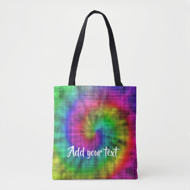 Tie dye textile patterned tote bag (Front)