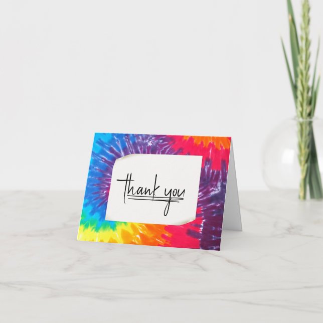 Tie Dye Thank You  Card (Front)