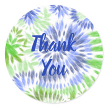 Tie Dye Thank You Stickers