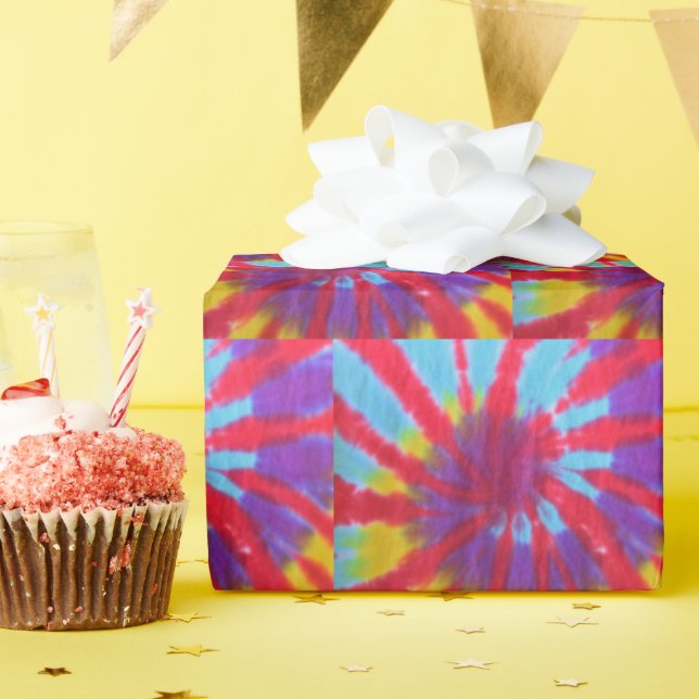 Tie Dye Tile Abstract Wrapping Paper (Birthday Party)