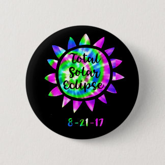 Tie Dye Total Solar Eclipse 2 Inch Round Button