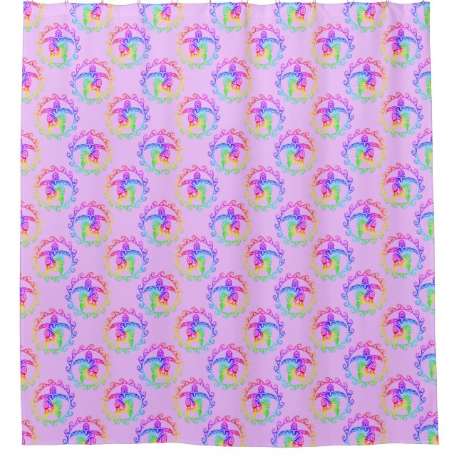 Tie Dye Tribal Turtle Moari Sun Pink (Front)