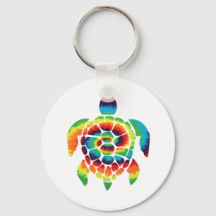 Tie Dye Turtle Keychain