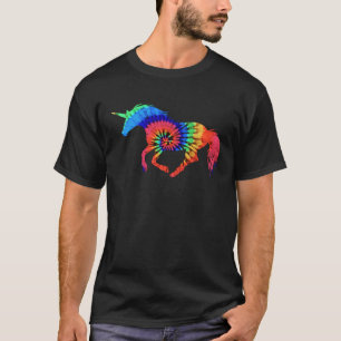 Tie Dye Unicorn Colourful Tye Dye Horse Horn T-Shirt