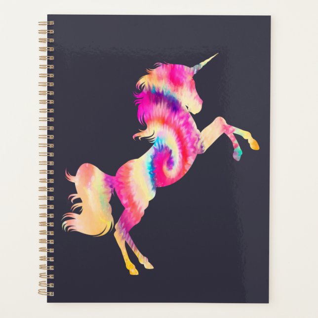 Tie Dye Unicorn Planner (Front)