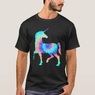 Tie Dye Unicorn Shirt Colourful Tye Dye Horse Horn