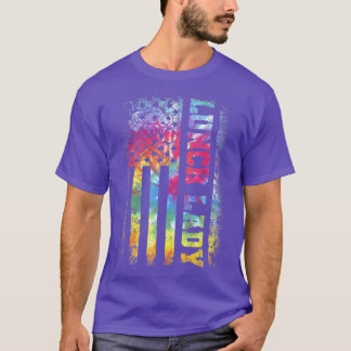 Tie Dye US Flag Lunch Lady Back To School  T-Shirt