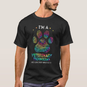 Tie Dye Veterinary Technician Paw Print Vet Costu T-Shirt