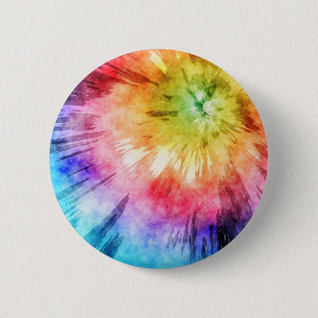 Tie Dye Watercolor 2 Inch Round Button (Front)