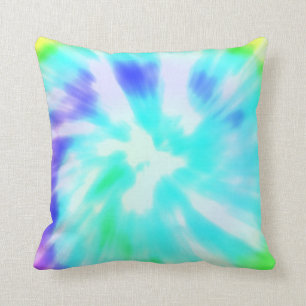 Tie dye watercolor pastels hipster ikat pattern throw pillow
