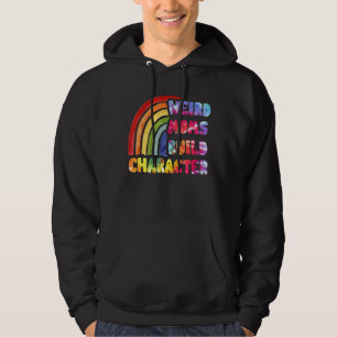 Tie Dye Weird Mom Build Character Rainbow  Mother' Hoodie