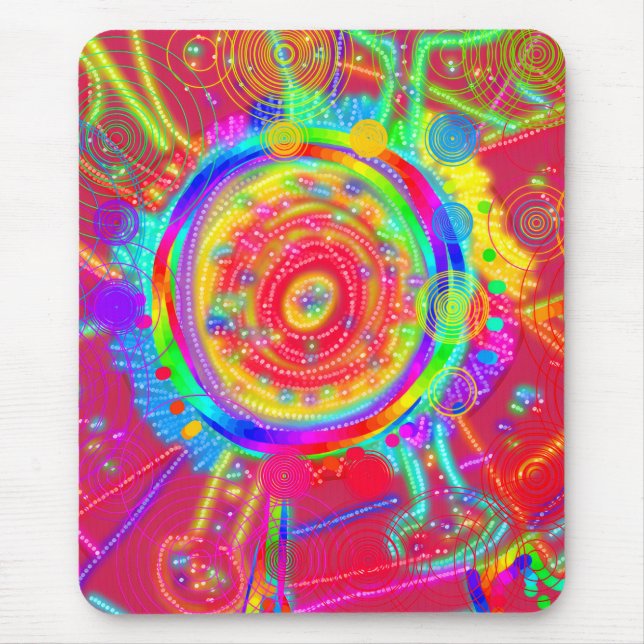 Tie-dye Wheel Fan Flower Mouse Pad (Front)