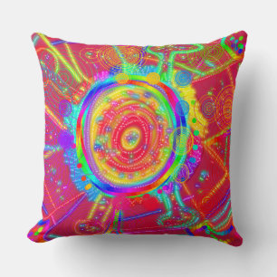 Tie-Dye Wheel Fan Flower Throw Pillow
