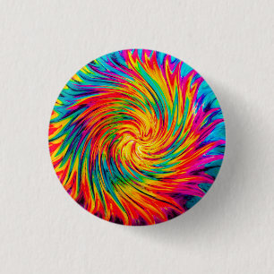 TIE DYE WIND ABSTRACT 1 INCH ROUND BUTTON