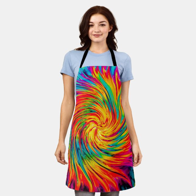 TIE DYE WIND ABSTRACT APRON (Worn)