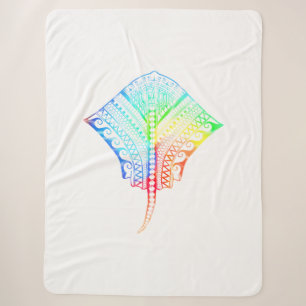 Tie Dyed Colours Tribal Stingray Sherpa Blanket