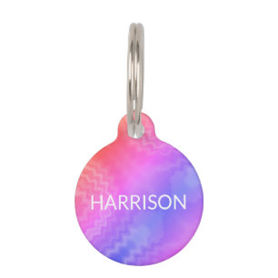 Tie Dyed custom dog Name contact Info Pet Tag