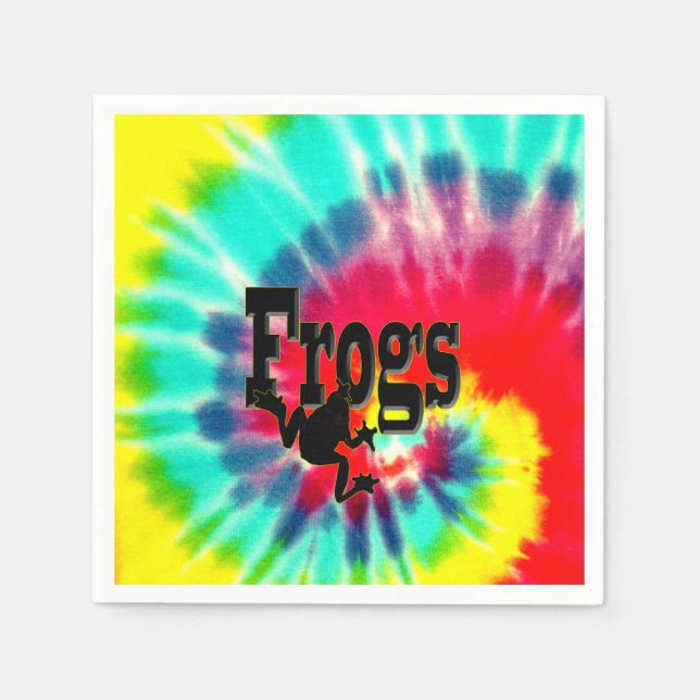 Tie Dyed Frog, Paper Napkins (Front)