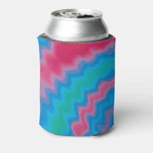 Tie dyed groovy funky retro swirl cool modern can cooler