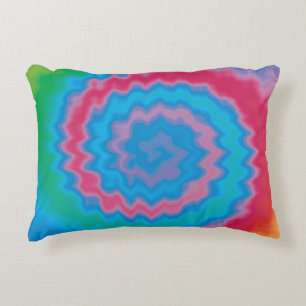 Tie dyed groovy funky retro swirl pattern cool accent pillow