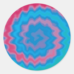 Tie dyed groovy funky retro swirl pattern cool classic round sticker