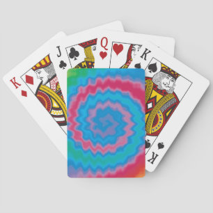 Tie dyed groovy funky retro swirl pattern cool playing cards