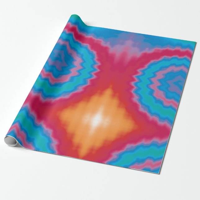 Tie dyed groovy funky retro swirl pattern cool wrapping paper (Unrolled)