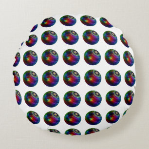 Tie Dyed Lawn Bowls, Round Cushion