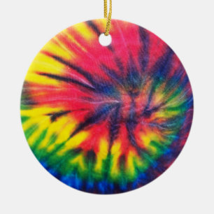 Tie Dyed Pattern Ceramic Ornament