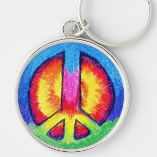 Tie~Dyed Peace Keychain